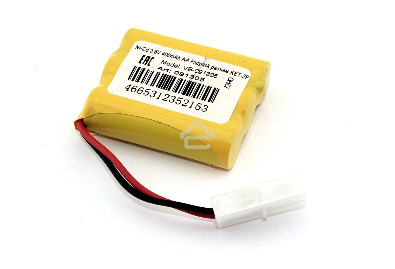 Портативный аккумулятор Ni-Cd 3.6V 400mAh AA Flatpack разъем KET-2P