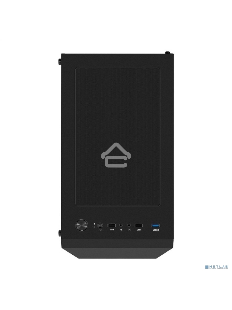 Корпус Miditower ExeGate EVO-8227 (ATX, без БП, 2*USB+1*USB3.0+HD Audio, черный, 3 вент. с RGB подсветкой, боковая панель - закаленное стекло)