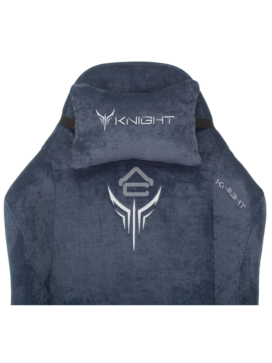 Кресло игровое Knight N1 Fabric синий Light-27 с подголов. крестовина металл