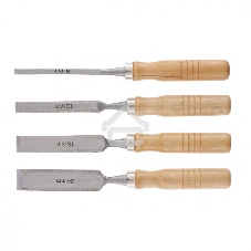 Набор стамесок, 6-12-18-24 мм, плоские, деревянные рукоятки Sparta