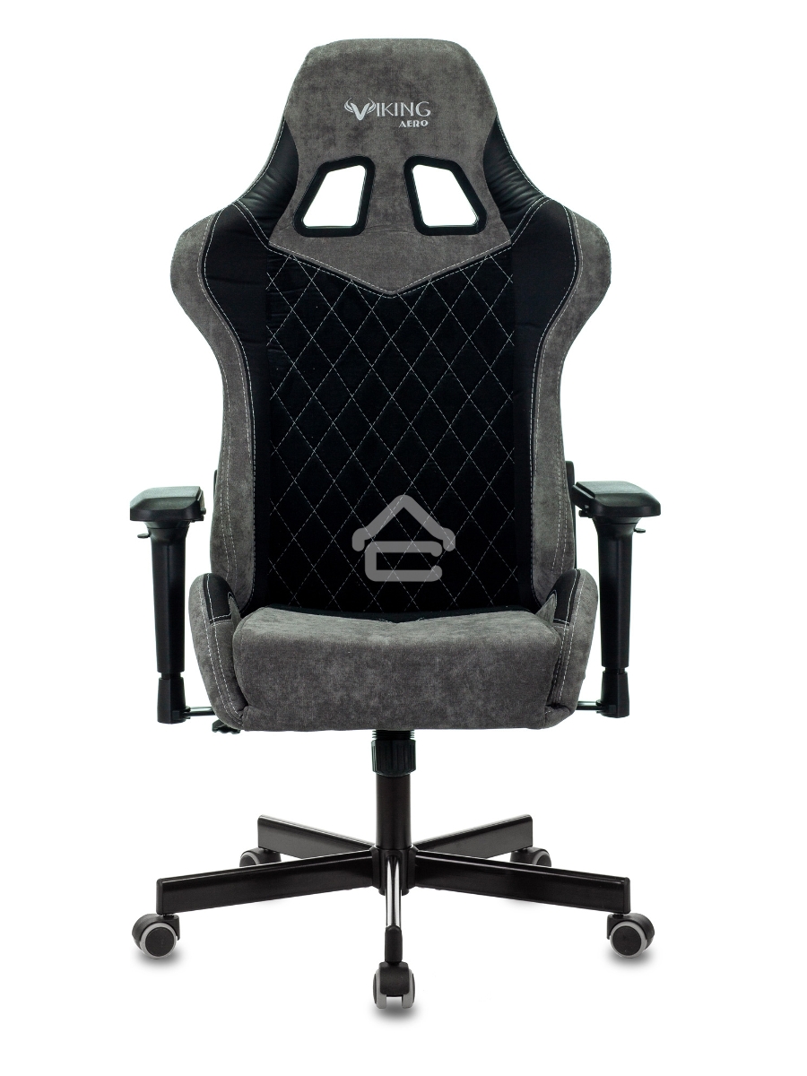 Кресло игровое Бюрократ VIKING 7 KNIGHT B FABRIC черный текстиль/эко.кожа крестовина металл/пластик