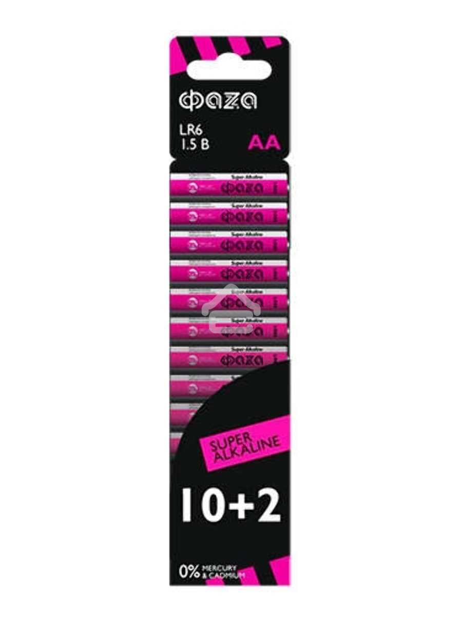 Элемент питания алкалиновый LR6 Super Alkaline SBL-10+2 (уп.12шт) ФАZА 2854582, 1.5 В