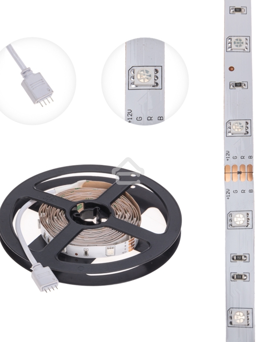 Лента LED 3 м 12 В 3030 RGB IP23 30 LED/м для БП с клеммами LAMPER
