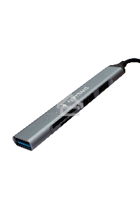 Картридер Type-C/USB-A (3.1) Gembird FD2-MSD-3, 5в1: 2xUSB2.0, USB3.1, SD/TF, кабель 10см, алюминий