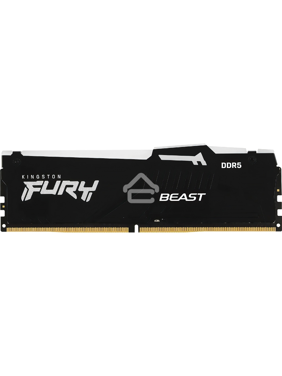 Оперативная память Kingston Fury Beast, DDR5, 32GB (1x32GB), 6400MHz, CL32, DIMM, с радиатором, RGB, чёрный