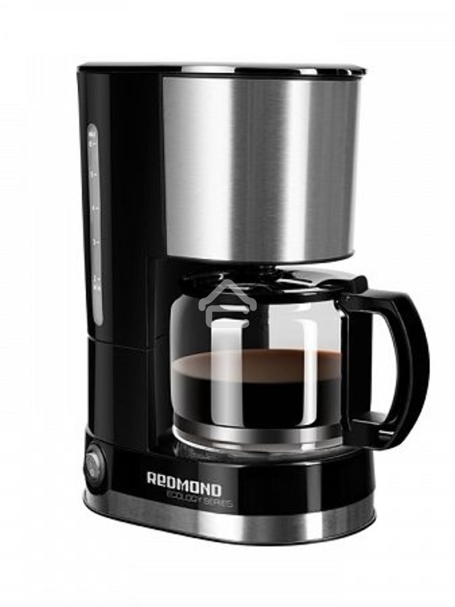 Кофеварка капельная Redmond RCM-M1507 черный/серебристый, исп. кофе - молотый, 0.6 л, 600 Вт