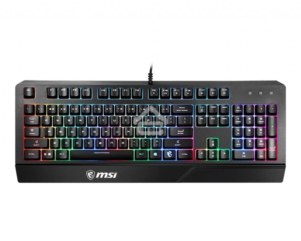 Клавиатура проводная MSI VIGOR GK20 RU черный USB Multimedia for gamer LED (подставка для запястий)