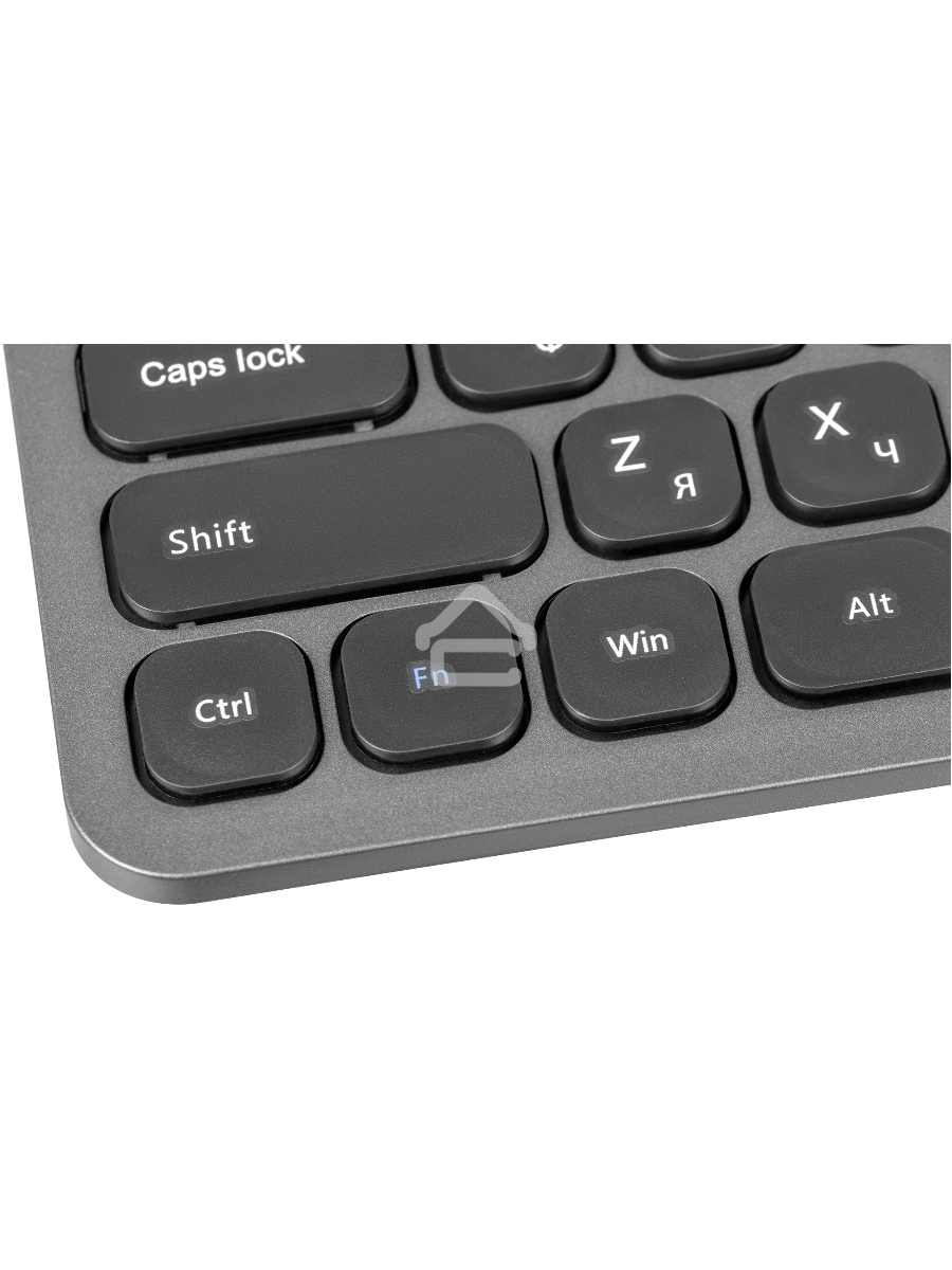 Клавиатура + мышь Оклик 300M клав:серый мышь:серый/черный USB беспроводная slim