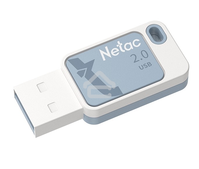 Флешка USB Netac UA31 NT03UA31N-064G-20BL), 64Gb, USB 2.0, R/W 110/45, синий/белый