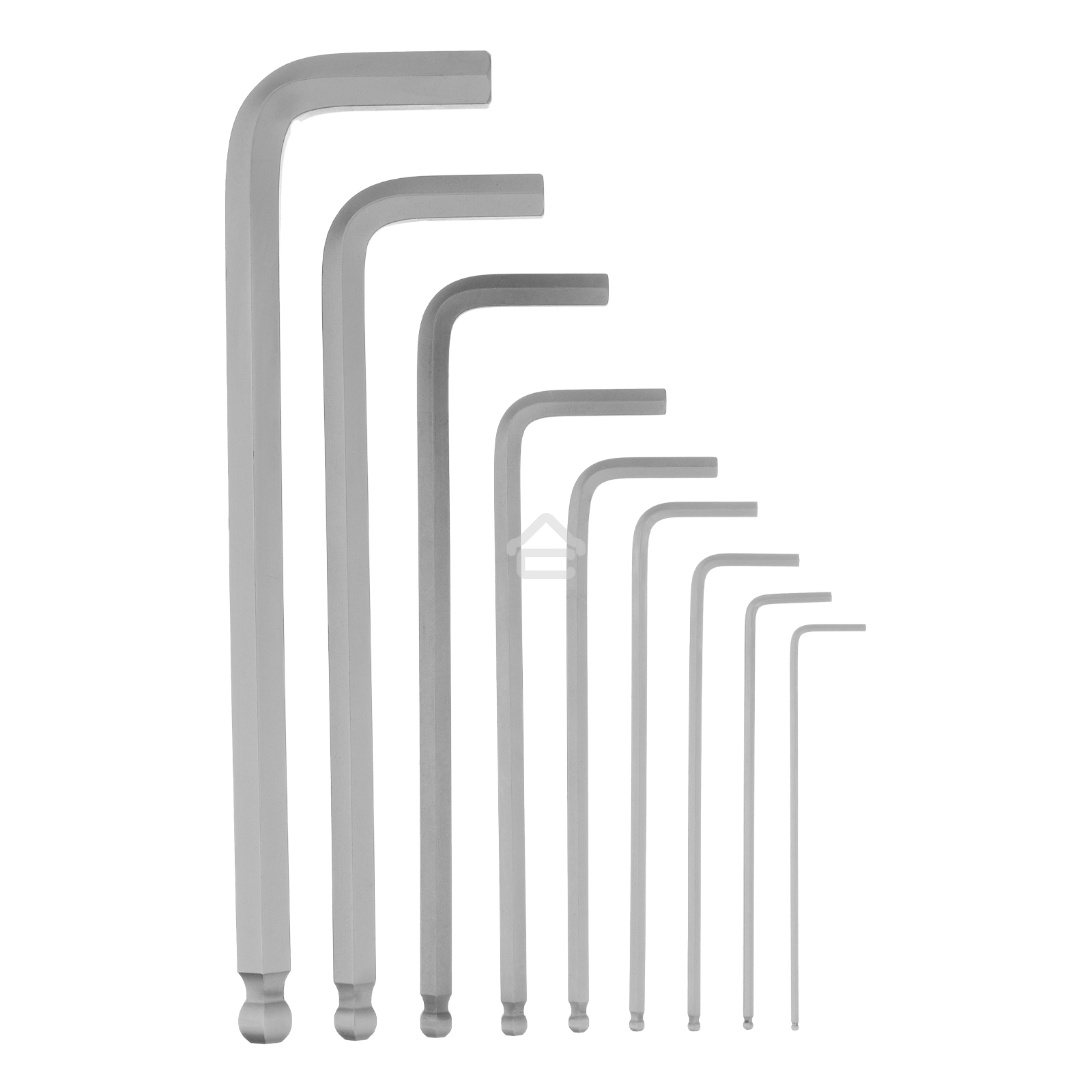 Набор ключей имбусовых Сибртех HEX, 1,5-10 мм, CrV, 9 шт., удлиненные, с шаром