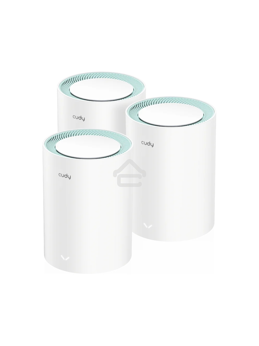 Бесшовный Mesh роутер Cudy M1300 (M1300 3-PACK) AC1200 10/100/1000BASE-TX/Wi-Fi белый (упак.:3шт)