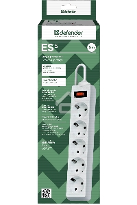 Сетевой фильтр Defender Фильтр ES, 5.0м, 5 розеток белый