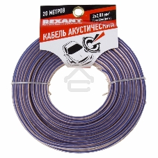 Кабель акустический Rexant 2х2,00 мм², прозрачный BLUELINE, мини-бухта 20 м