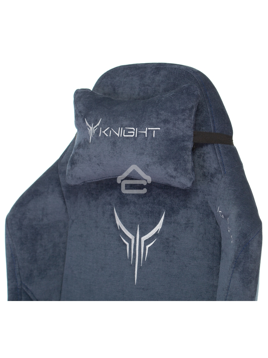 Кресло игровое Knight N1 Fabric синий Light-27 с подголов. крестовина металл