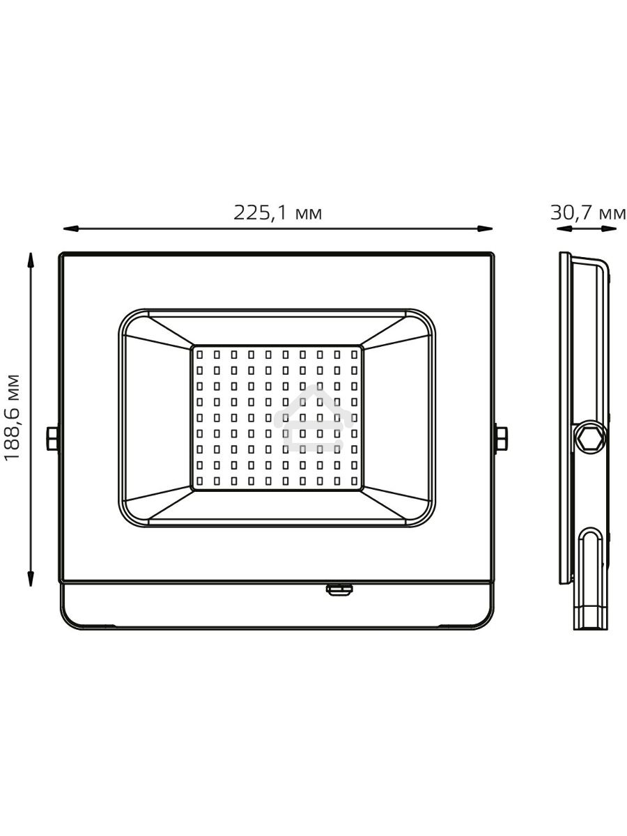 Прожектор светодиодный Elementary 70W 7175lm 4000К 175-265V IP65 черный LED