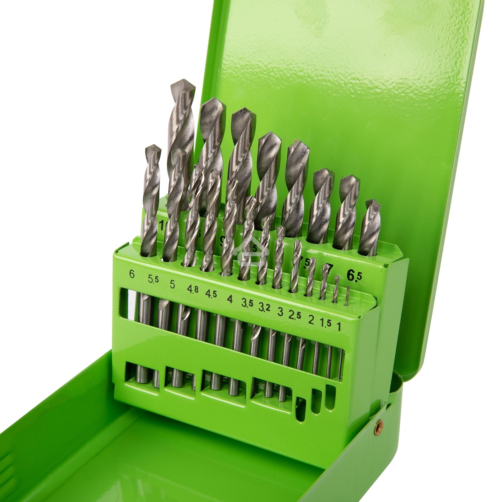 Набор сверл по металлу Сибртех, 1-10 мм (через 0,5 мм,3.2,4.8 мм), HSS, 21шт, мет.бокс, цилин.хв