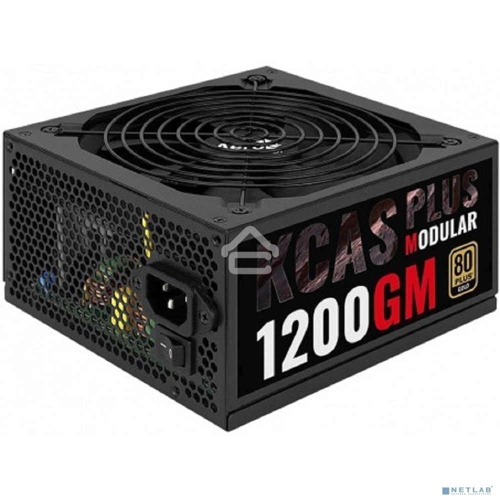 Блок питания Aerocool/Formula KCAS PLUS 1200GM V2, 1200Вт, 80 PLUS Gold, модульный, 140мм, черный
