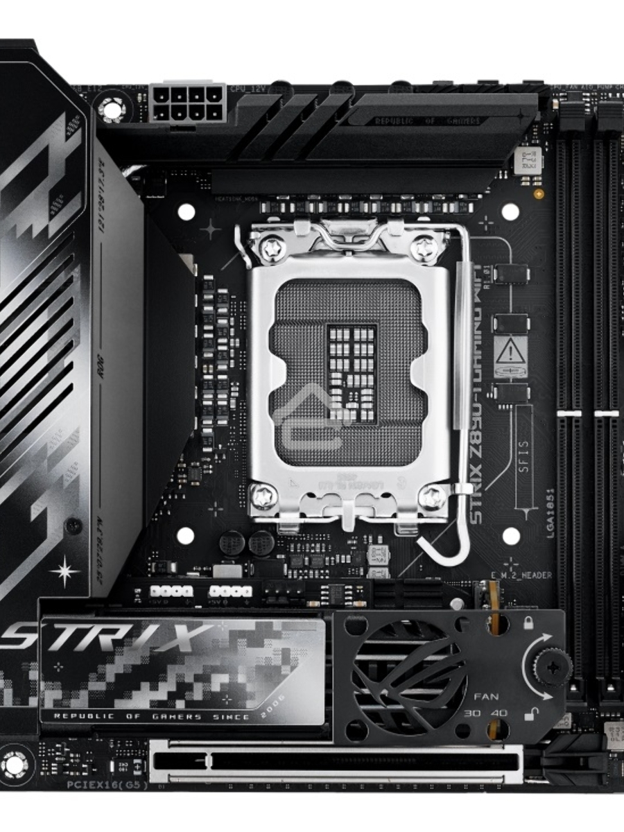 Материнская плата ASUS ROG STRIX Z890-I GAMING WIFI, LGA 1851, Intel Z890, 2xDDR5, 2xSATA, 2xM.2, 1xPCIe 5.0 x16, 1xHDMI, 2xUSB-C Thunderbolt 4, 1xUSB-C 20Gbps, 3xUSB-A 10Gbps, 1xUSB-A 5Gbps, 2xUSB-A 2.0, 1x 2.5Gb LAN, Mini-ITX