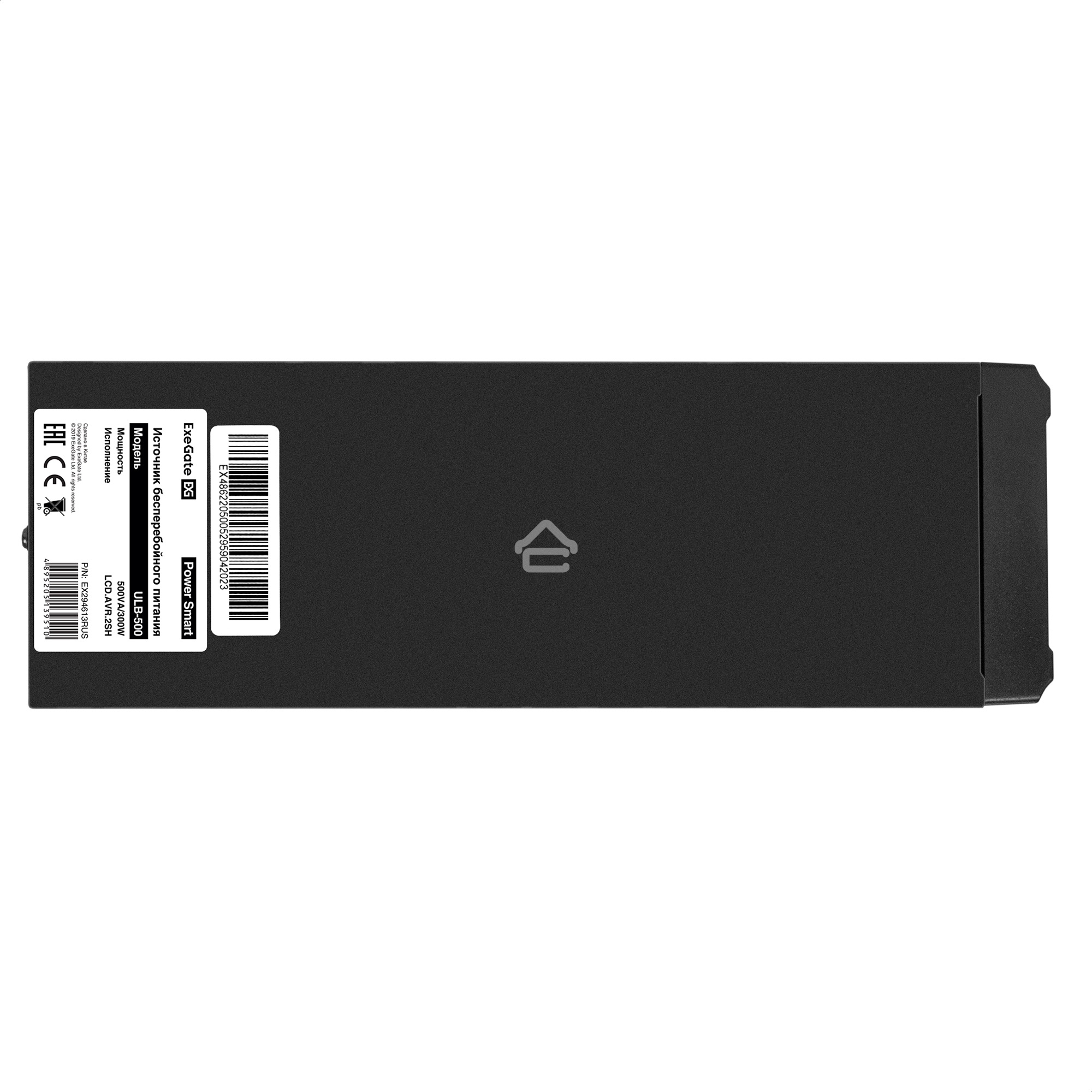 Источник бесперебойного питания ExeGate Power Smart ULB-500.LCD.AVR.2SH <500VA/300W, LCD, AVR, 2*Schuko, металлический корпус, Black>