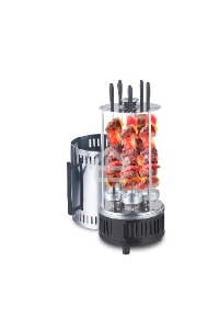 Электрошашлычница Centek CT-1460 1000Вт, Керам нагр, Рецепты, 5 шамп (310мм), вращ 12раз/мин+ колба!