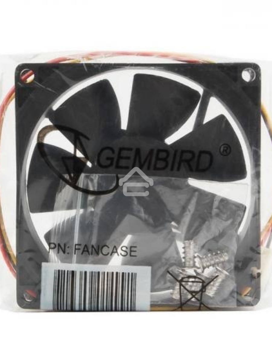 Вентилятор для корпуса Gembird FANCASE черный, 80 мм, 2600 об/мин, 27 дБ, 3 pin