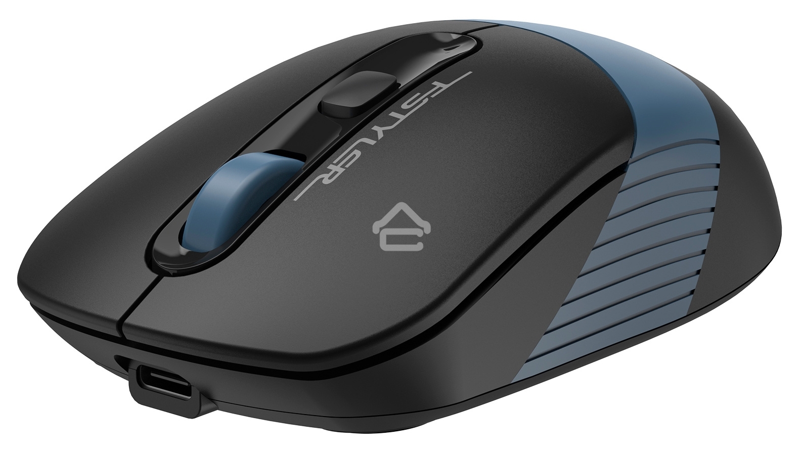 Мышь беспроводная A4Tech Fstyler FB10C черный/синий, 2000 dpi, радиоканал, Bluetooth, USB, кнопки - 4