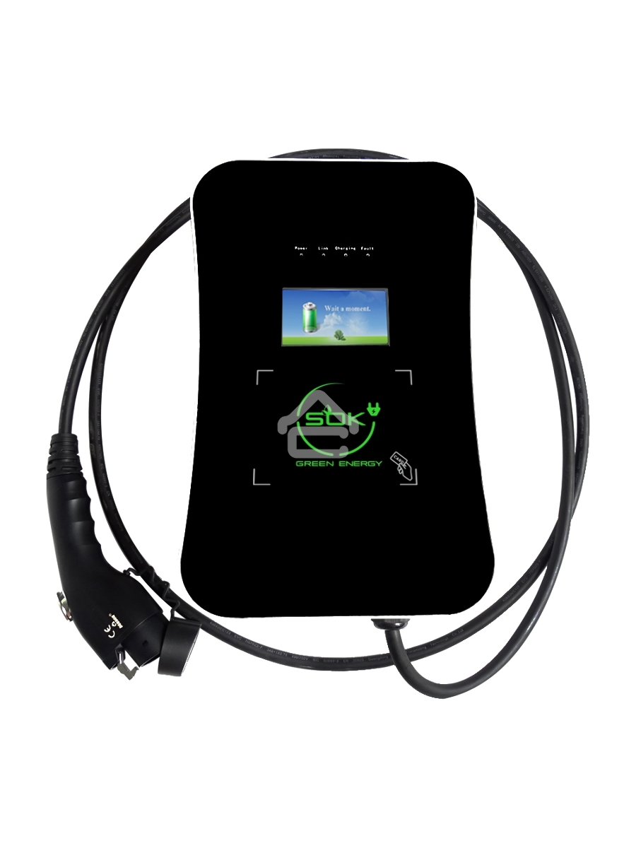 Зарядная станция S'OK Green Energy M3W Series Wallbox EV Charger SM3W10732542-7wf, 1-phase,7kw (32a/ 220v), ocpp 1.6j, rfid, wifi, lan, ip54, кабель 7.5м