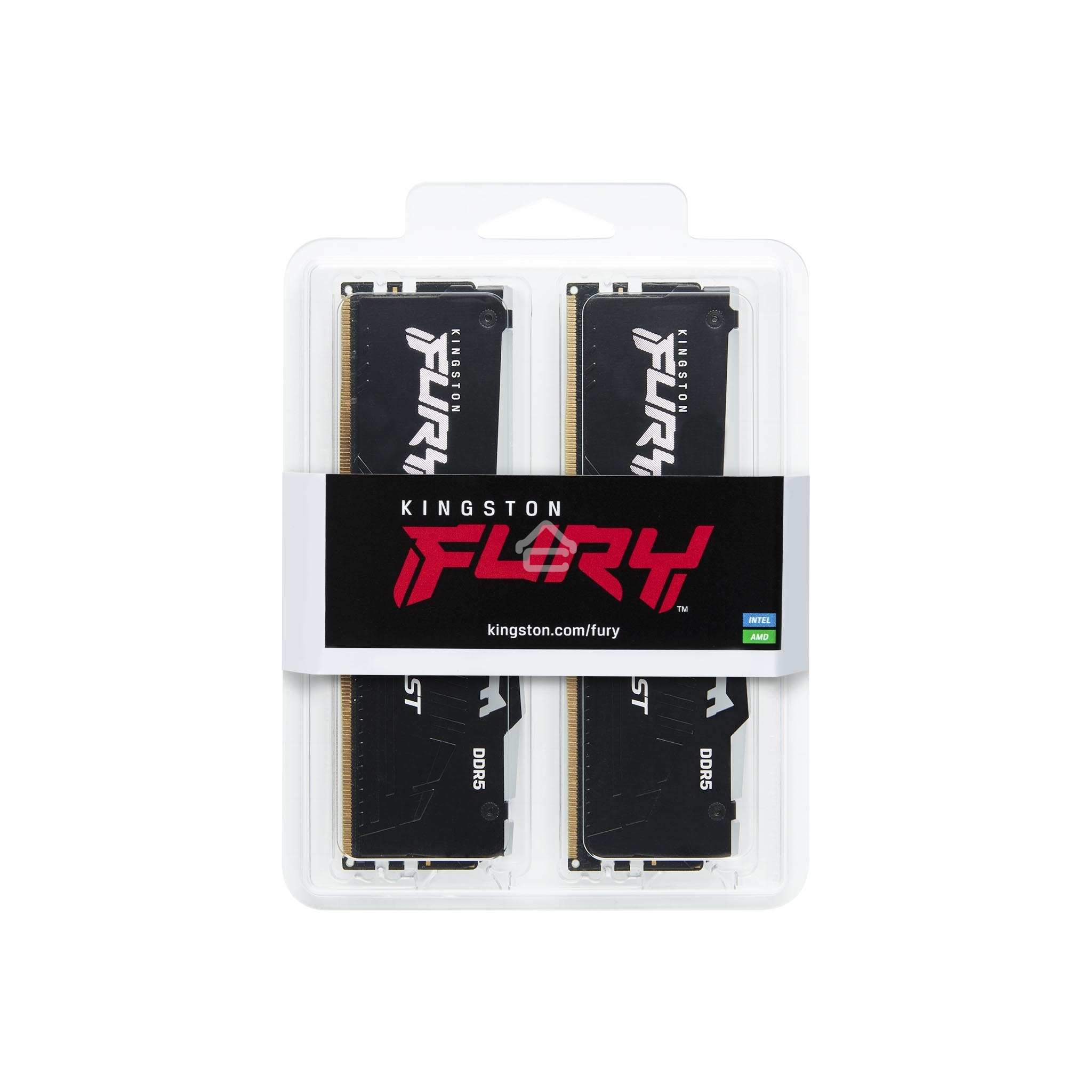 Оперативная память Kingston Fury Beast, DDR5, 16GB (2x8GB), 5600MHz, CL40, DIMM, с радиаторами, RGB, черный
