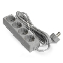 Удлинитель ExeGate ECE-4-1.8G (EX285811RUS), серый, 1.8 м, Евровилка с заземлением, 4 евророзетки с заземлением, 2200 Вт