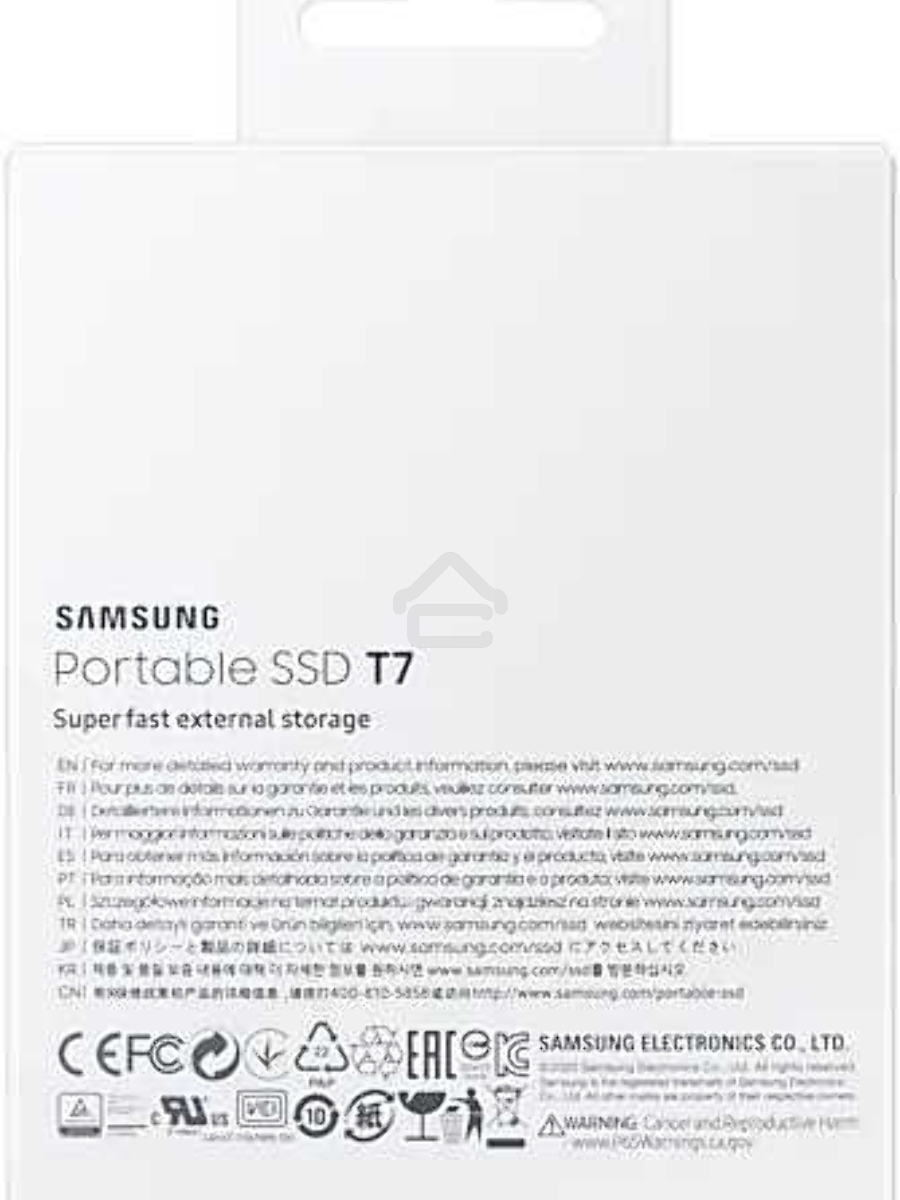 Твердотельный накопитель Samsung SSD 2TB T7, USB Type-C, R/W 1000/1050MB/s, красный