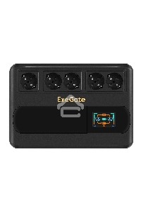 Источник бесперебойного питания ExeGate NEO Smart BU-1000.LCD.AVR.5SH <1000VA/500W, цветной LCD-дисплей, AVR, 5*Schuko, Black>