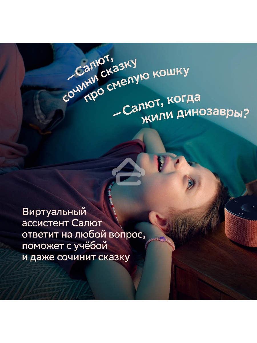Умная колонка Sber Boom Home SBDV-00171G Салют серый 8W Mono BT/Wi-Fi (без.бат)