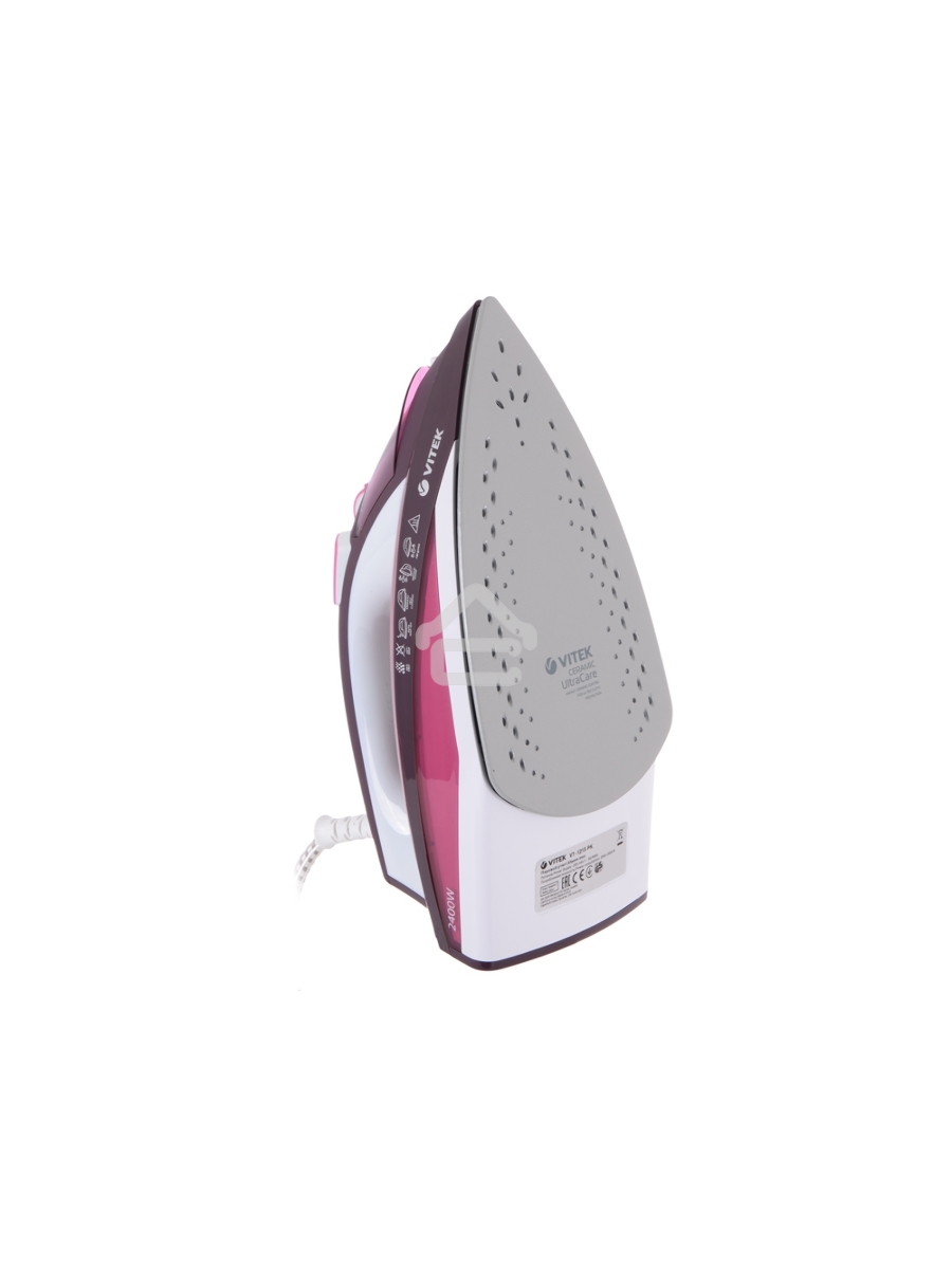 Утюг Vitek VT-1215 (PK) максимальная мощность 2400 Вт.Подошва Ceramic Ultra Care.