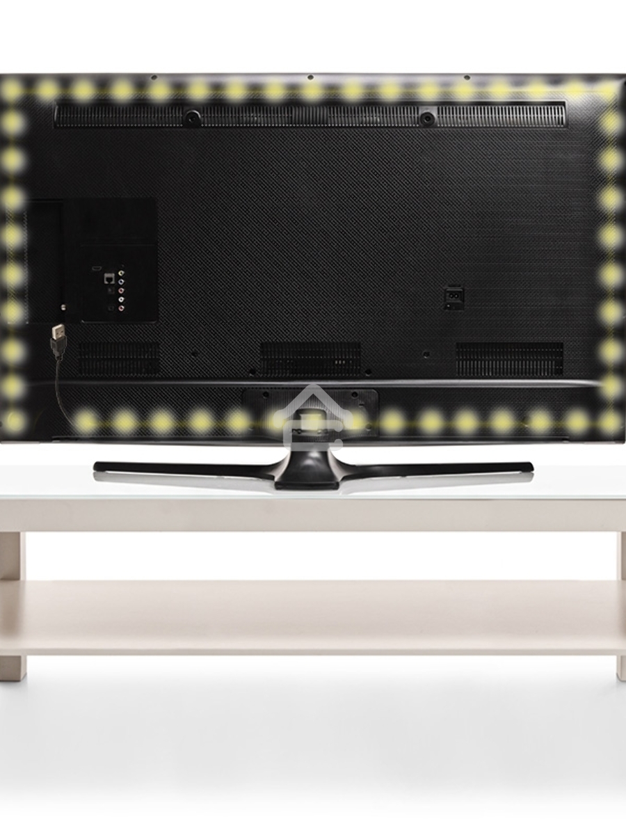 Лента LED с USB коннектором 5 В, 8 мм, IP65, SMD 2835, 60 LED/m, цвет свечения теплый белый (3000 K)