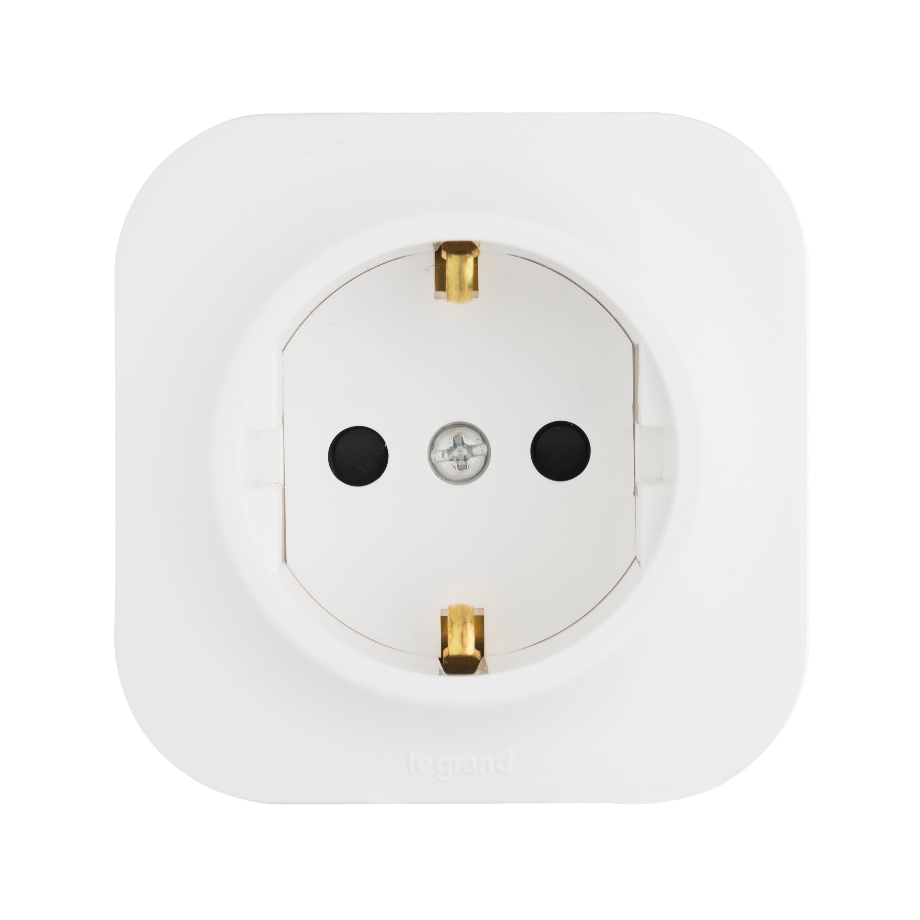 Розетка с заземлением с защитными шторками (Белая) Legrand 782220