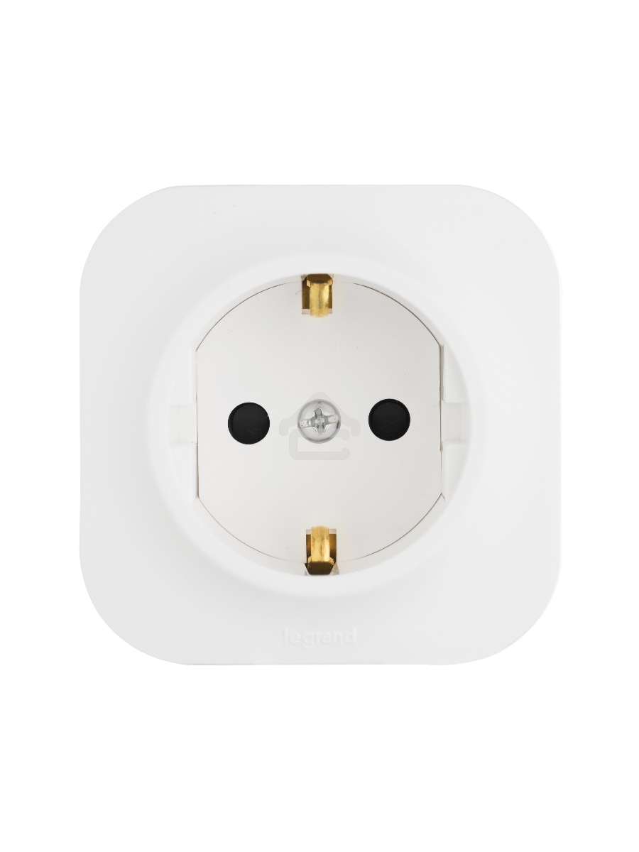 Розетка с заземлением с защитными шторками (Белая) Legrand 782220