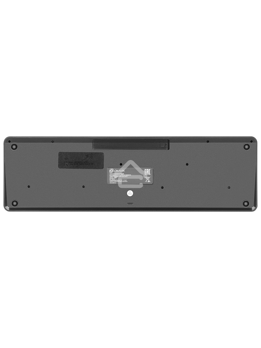 Клавиатура + мышь Оклик 300M клав:серый мышь:серый/черный USB беспроводная slim