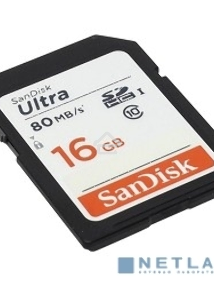 Флеш карта SDHC 16Gb Class10 Sandisk SDSDUNC-016G-GN6IN Ultra 80