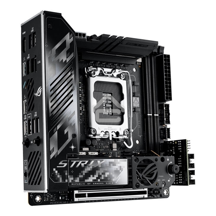 Материнская плата ASUS ROG STRIX Z890-I GAMING WIFI, LGA 1851, Intel Z890, 2xDDR5, 2xSATA, 2xM.2, 1xPCIe 5.0 x16, 1xHDMI, 2xUSB-C Thunderbolt 4, 1xUSB-C 20Gbps, 3xUSB-A 10Gbps, 1xUSB-A 5Gbps, 2xUSB-A 2.0, 1x 2.5Gb LAN, Mini-ITX