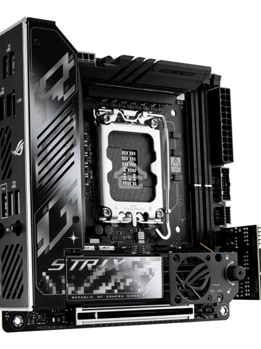 Материнская плата ASUS ROG STRIX Z890-I GAMING WIFI, LGA 1851, Intel Z890, 2xDDR5, 2xSATA, 2xM.2, 1xPCIe 5.0 x16, 1xHDMI, 2xUSB-C Thunderbolt 4, 1xUSB-C 20Gbps, 3xUSB-A 10Gbps, 1xUSB-A 5Gbps, 2xUSB-A 2.0, 1x 2.5Gb LAN, Mini-ITX