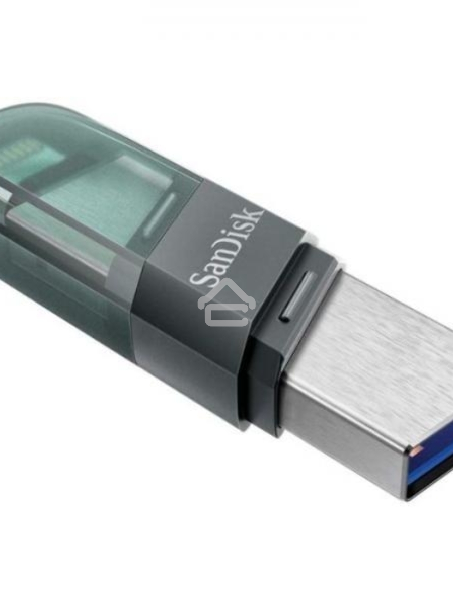 Флеш диск Sandisk 256Gb iXpand Flip SDIX90N-256G-GN6NE USB3.1 зеленый/серебристый