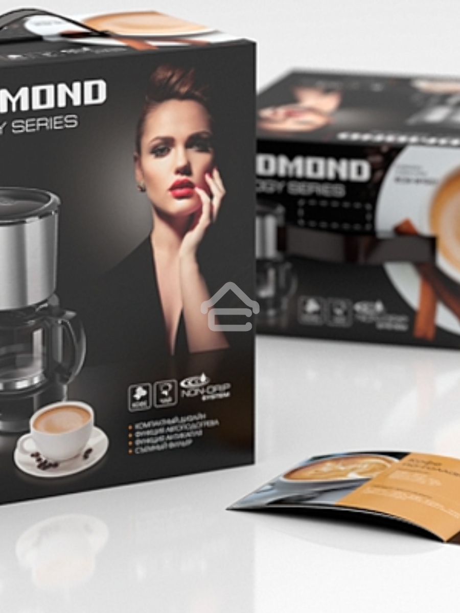 Кофеварка капельная Redmond RCM-M1507 черный/серебристый, исп. кофе - молотый, 0.6 л, 600 Вт