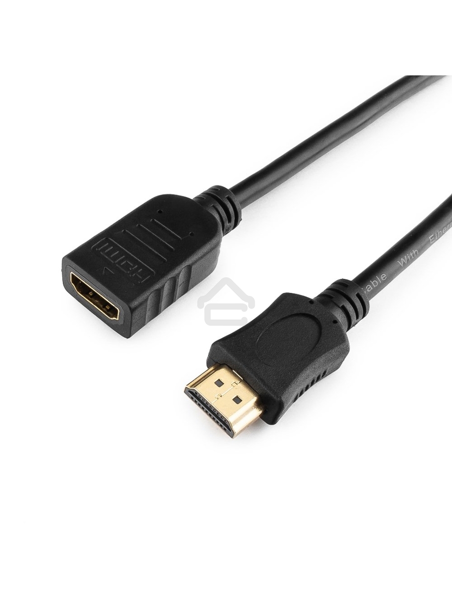 Кабель-удлинитель HDMI Cablexpert CC-HDMI4X-6, 19M/19F, v2.0, позол.разъемы, экран, 1.8м, черный, пакет