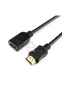 Кабель-удлинитель HDMI Cablexpert CC-HDMI4X-6, 19M/19F, v2.0, позол.разъемы, экран, 1.8м, черный, пакет