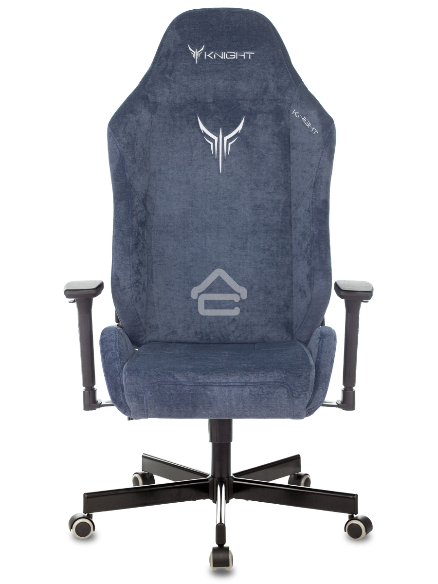 Кресло игровое Knight N1 Fabric синий Light-27 с подголов. крестовина металл
