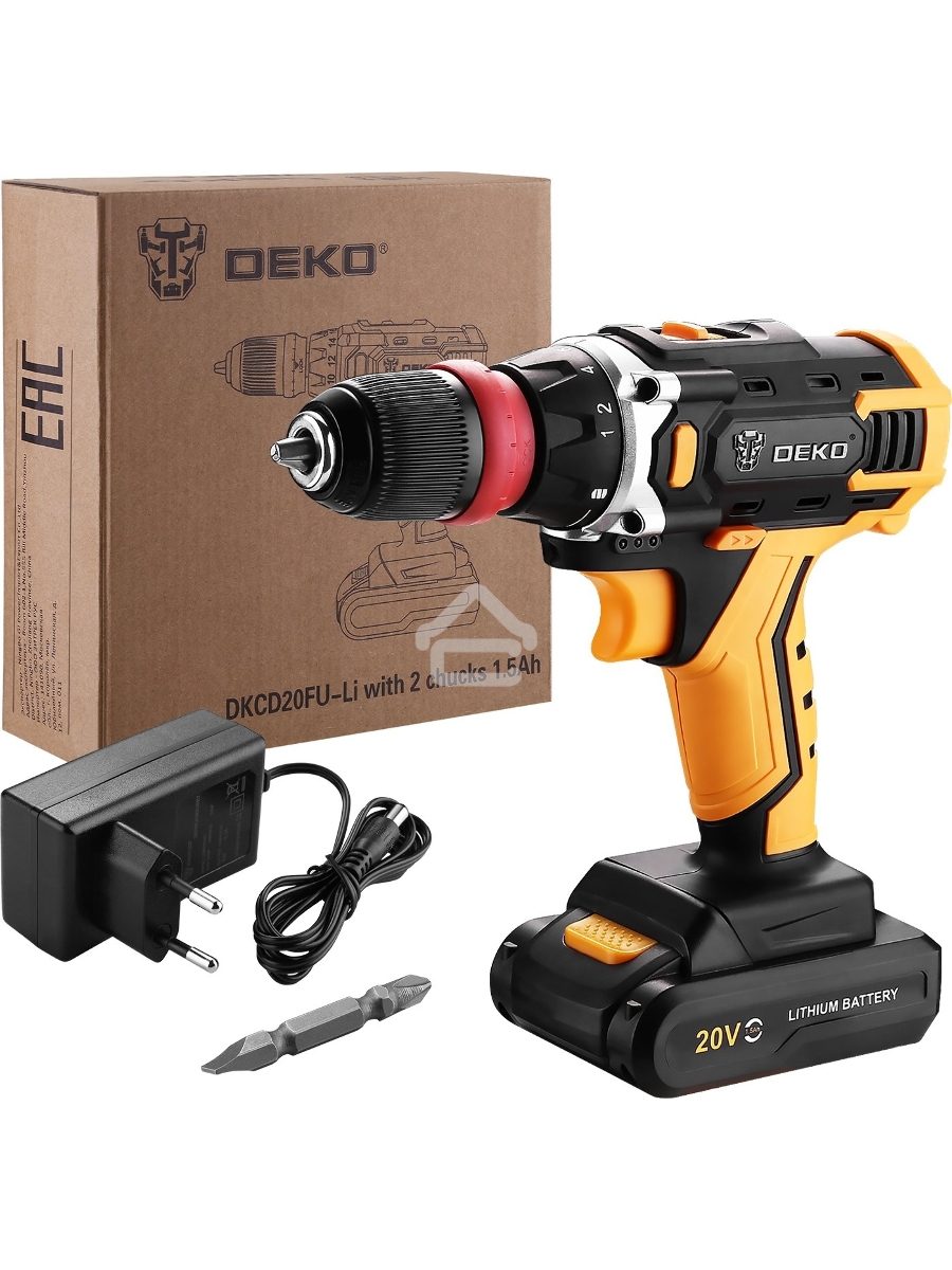Дрель-шуруповерт Deko DKCD20FU-Li 063-4176, Аккумуляторная, 20В