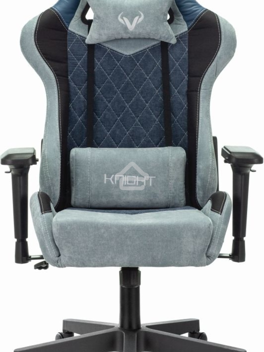 Кресло игровое Бюрократ VIKING 7 KNIGHT BL FABRIC синий текстиль/эко.кожа крестовина металл/пластик