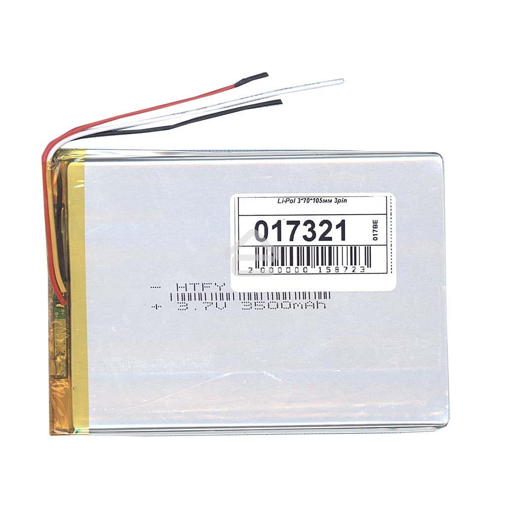 Аккумулятор Li-Pol (батарея) 3x70x105мм 3pin 3.7V/3500mAh