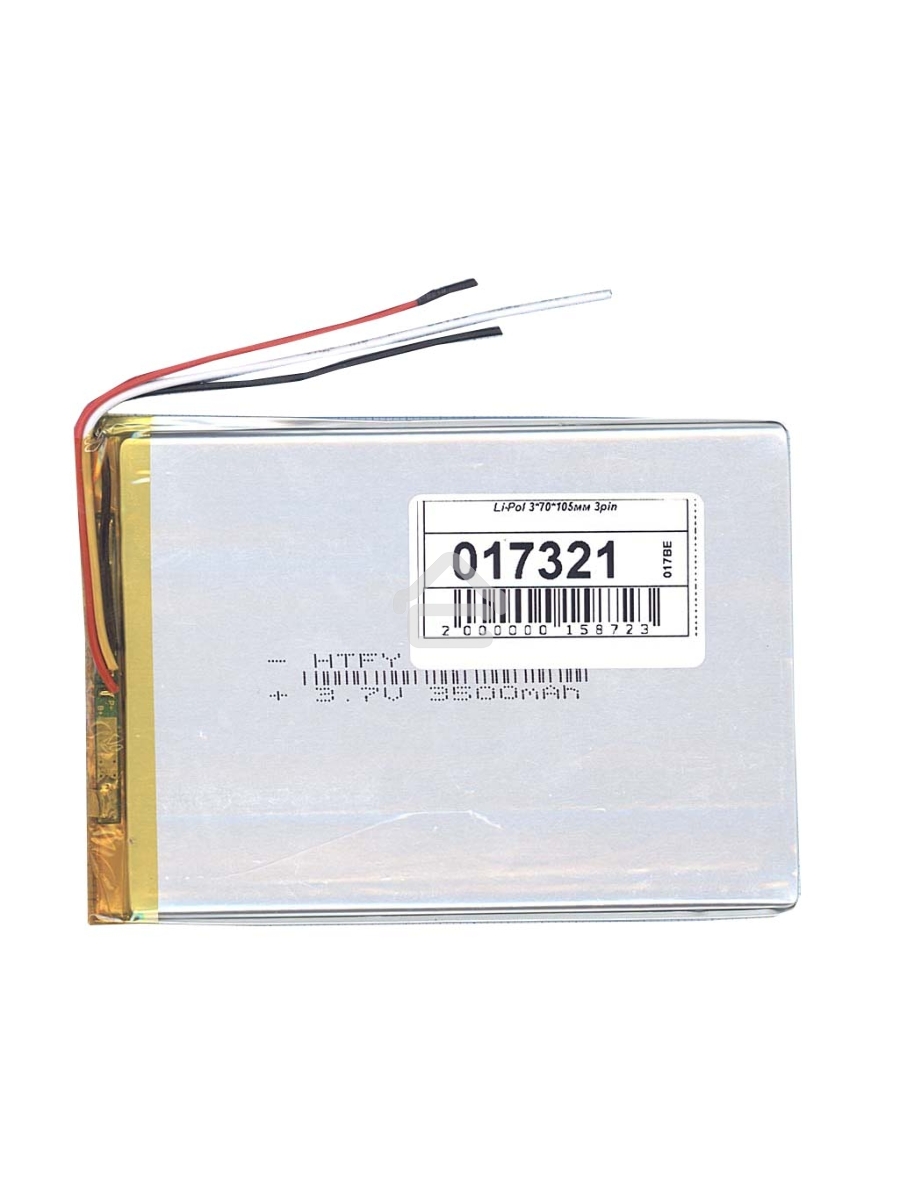 Аккумулятор Li-Pol (батарея) 3*70*105мм 3pin 3.7V/3500mAh