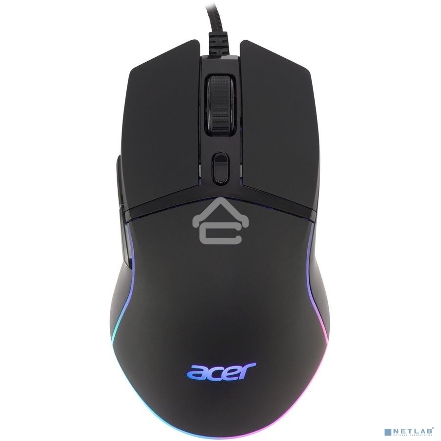 Мышь проводная Acer OMW121 черный, 6400 dpi, USB, кнопки - 6